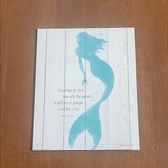 Other - Mermaid Silhouette Wall Art - White and Blue